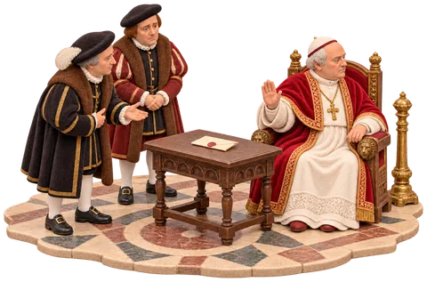 The Pope turning away from Henry's envoys