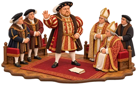 Henry VIII rejecting the Pope's power before the Lords